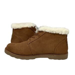 Makalu Sz 10 Chestnut Kora Ankle Winter Snow Boots Faux Fur Lined Lace Up OS13-7